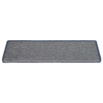 Tappetini per scale 15 pz 65x21x4 cm Grigio chiaro e blu con bordo rettangolare | homemem39