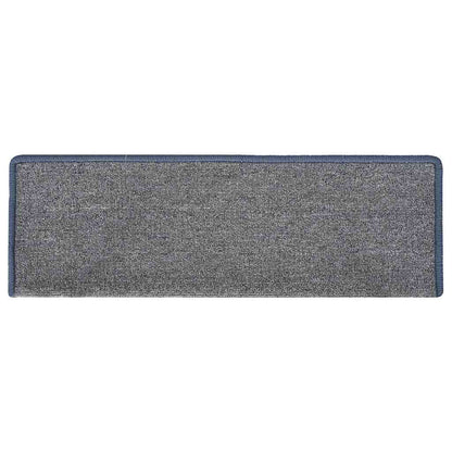 Tappetini per scale 15 pz 65x21x4 cm Grigio chiaro e blu con bordo rettangolare | homemem39
