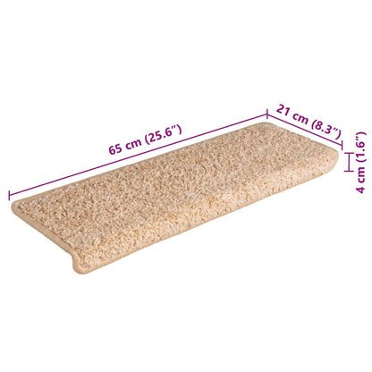 Tappetini per scale 15 pz 65x21x4 cm Oro Bordo rettangolare - homemem39
