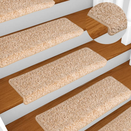 Tappetini per scale 15 pz 65x21x4 cm Oro Bordo rettangolare - homemem39