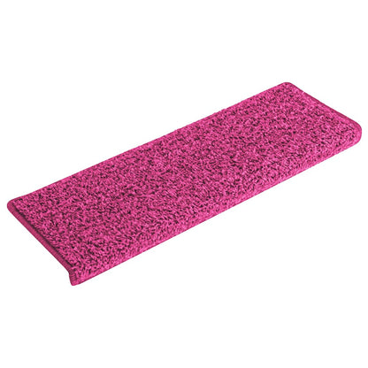 Tappetini per scale 15 pz 65x21x4 cm Rosa Bordo rettangolare | homemem39