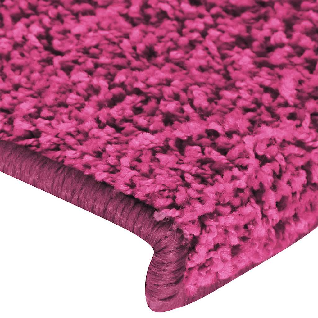 Tappetini per scale 15 pz 65x21x4 cm Rosa Bordo rettangolare | homemem39
