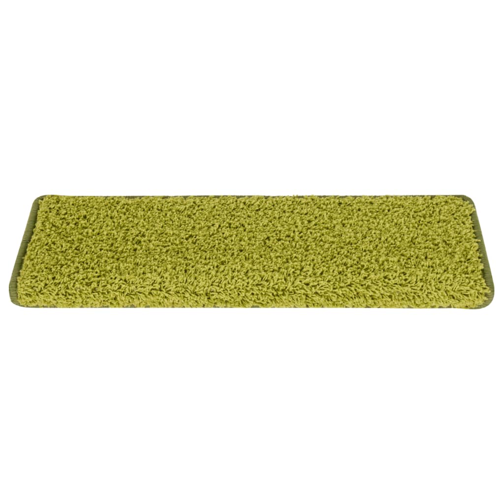 Tappetini per scale 15 pz 65x21x4 cm Verde Bordo rettangolare | homemem39