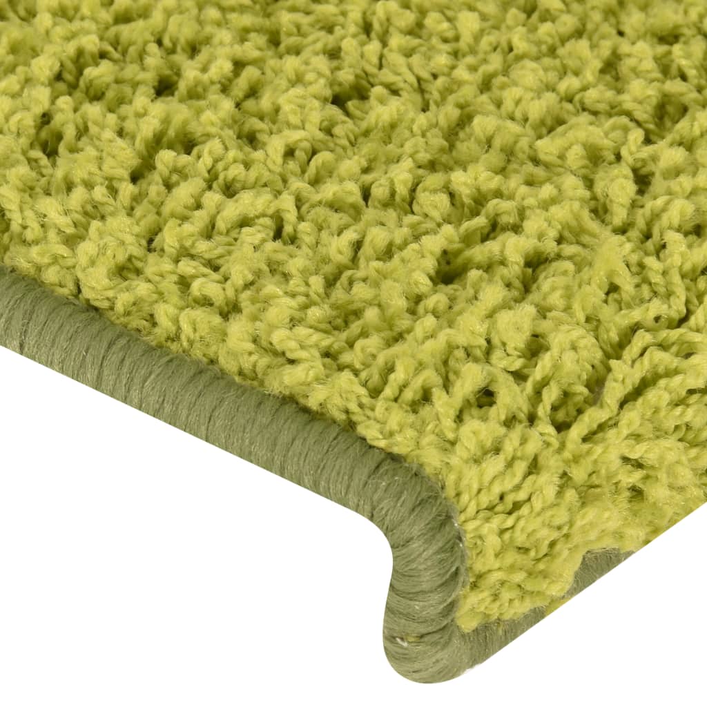 Tappetini per scale 15 pz 65x21x4 cm Verde Bordo rettangolare | homemem39