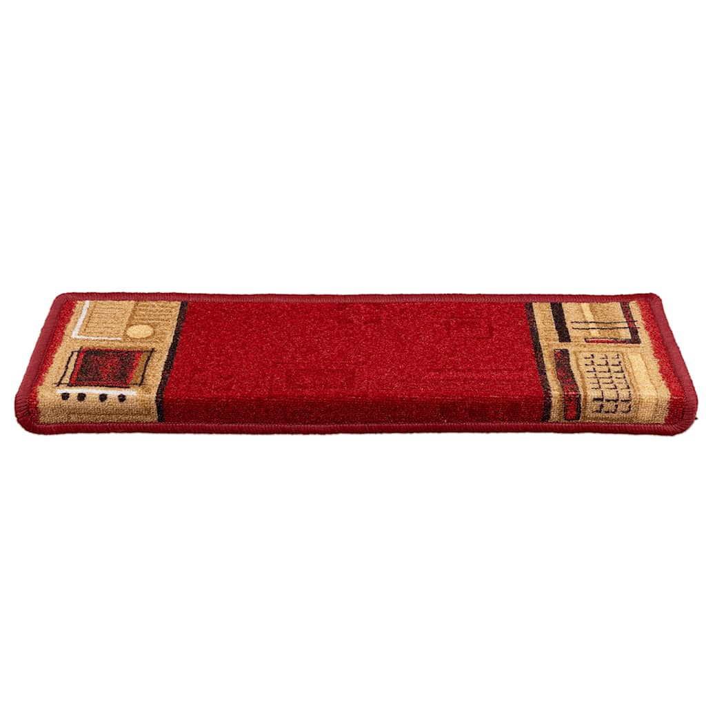 Tappetini Autoadesivi per Scale 15 pz 65x21x4 cm Rossi
