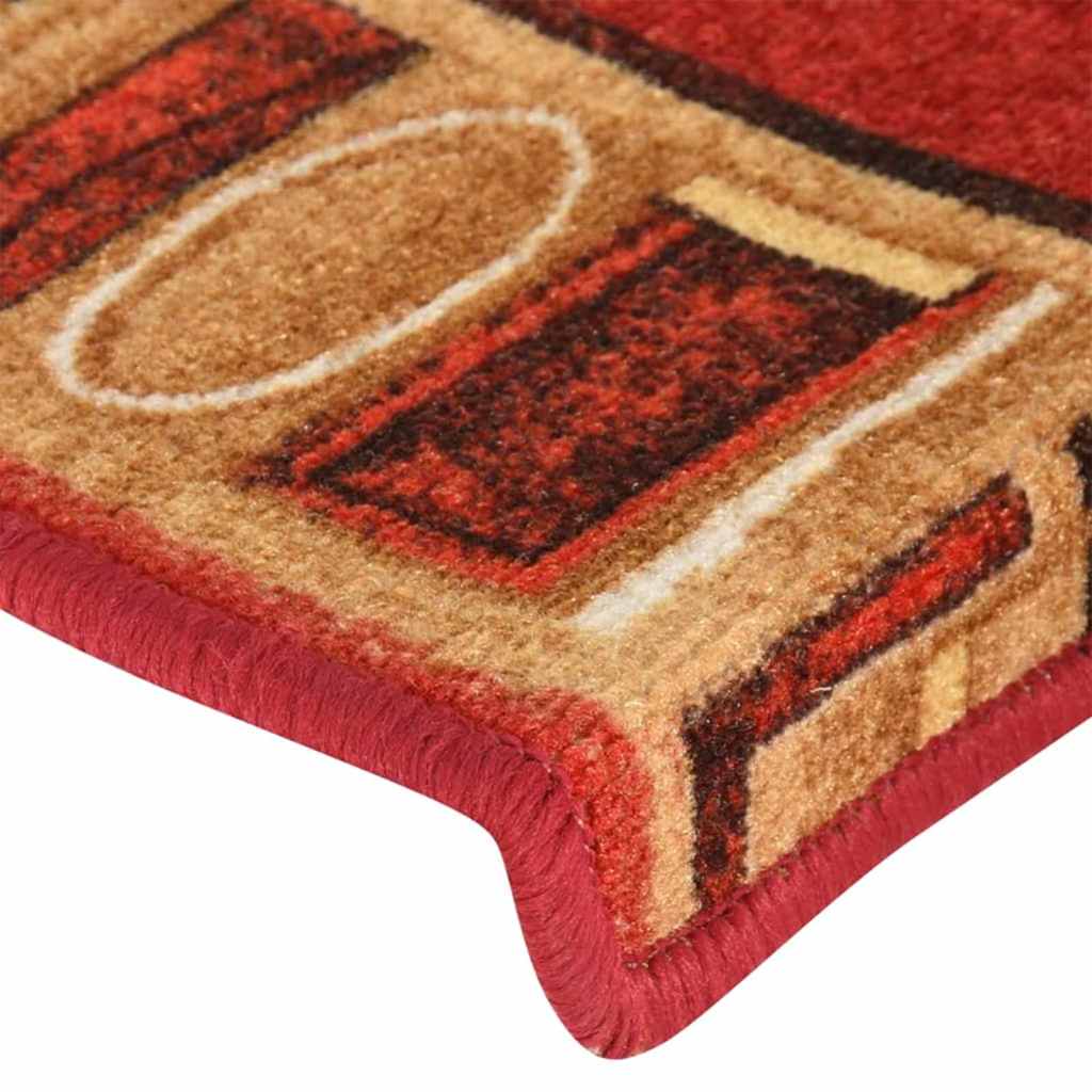 Tappetini Autoadesivi per Scale 15 pz 65x21x4 cm Rossi | homemem39