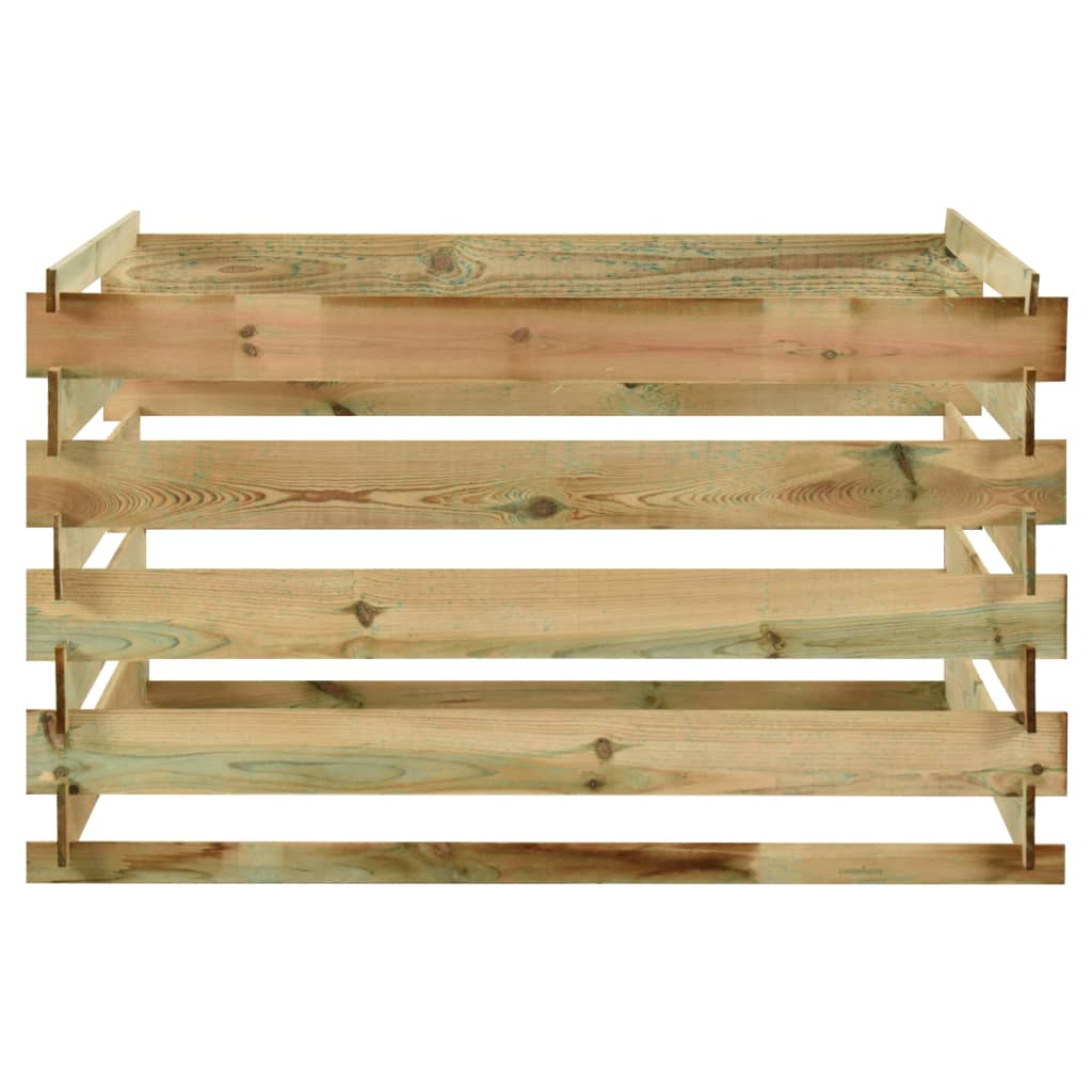 Compostiera da Giardino a Doghe 120x120x70cm in Pino Impregnato - homemem39