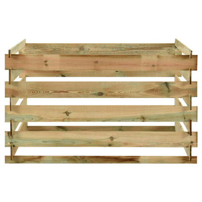 Compostiera da Giardino a Doghe 120x120x70cm in Pino Impregnato - homemem39