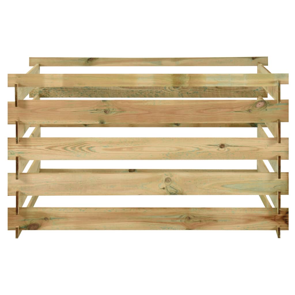 Compostiera da Giardino a Doghe 120x120x70cm in Pino Impregnato - homemem39