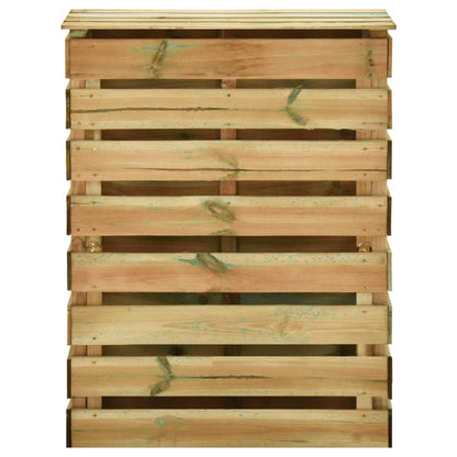 Compostiera da Giardino a Doghe 80x50x100cm in Pino Impregnato - homemem39