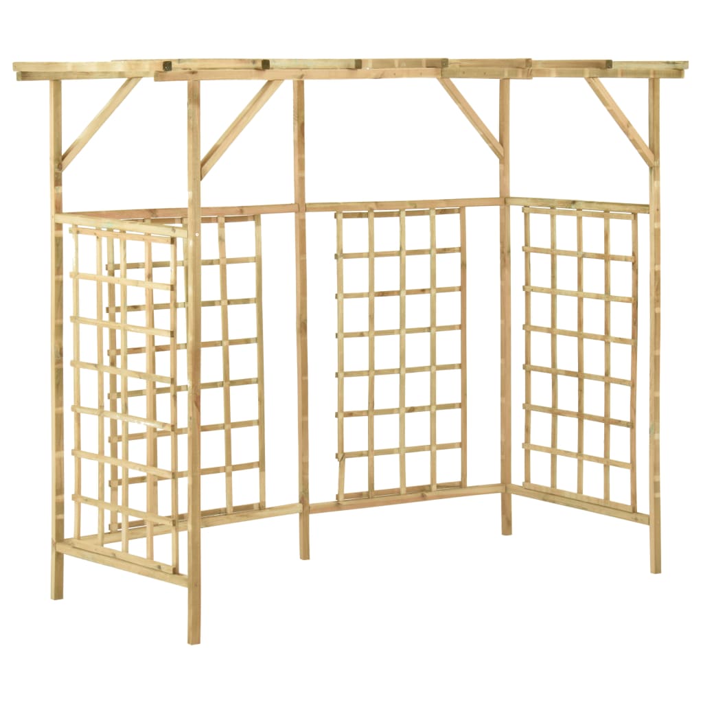 Pergolato Giardino per Bidoni Tripli Legno di Pino Impregnato | homemem39