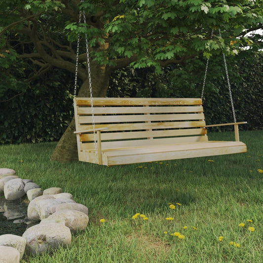 Panchina a Dondolo in Legno di Pino Impregnato 55x65x60 cm - homemem39