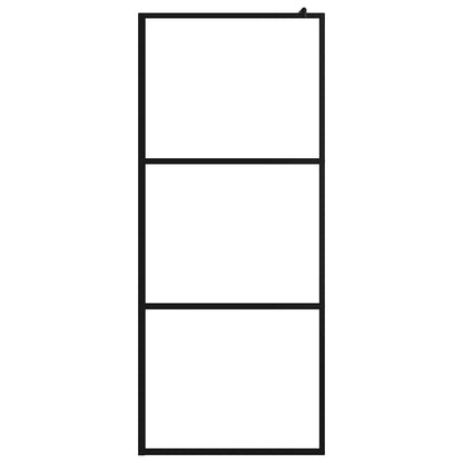 Parete Doccia Walk-in in Vetro Trasparente ESG Nera 100x195 cm | homemem39