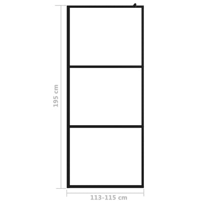 Parete Doccia Walk-in in Vetro Trasparente ESG Nera 115x195 cm - homemem39