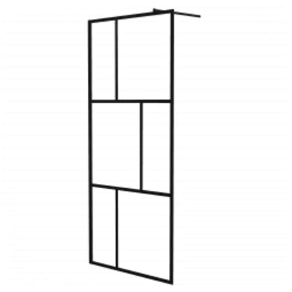 Parete per Doccia Walk-in in Vetro Temperato Nera 90x195 cm | homemem39