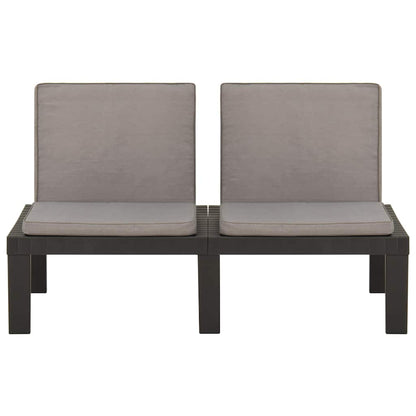 Set Divani da Giardino con Cuscini 3 pz in Plastica Grigio