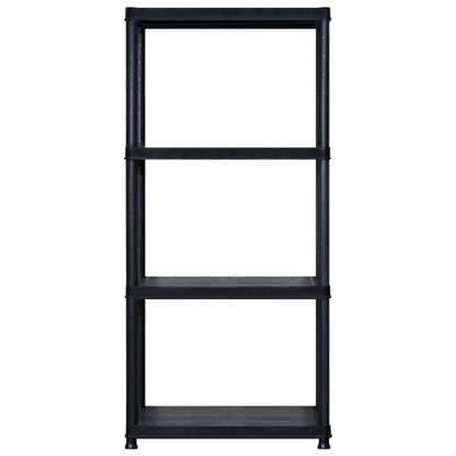 Scaffale a 4 Ripiani Nero 122x30,5x130 cm in Plastica - homemem39