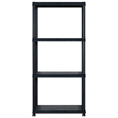 Scaffale a 4 Ripiani Nero 183x30,5x130 cm in Plastica - homemem39