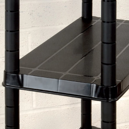 Scaffale a 4 Ripiani Nero 244x30,5x130 cm in Plastica - homemem39