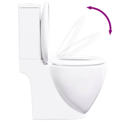 Vaso WC in Ceramica da Bagno Rotondo Base con Scarico Bianco - homemem39