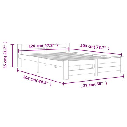 Giroletto senza Materasso 120x200 cm in Legno Massello di Pino | homemem39