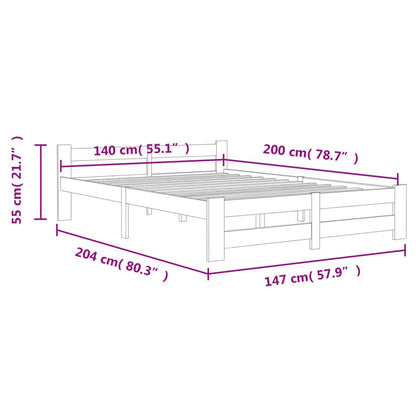 Giroletto senza Materasso Bianco 140x200 cm in Legno di Pino | homemem39