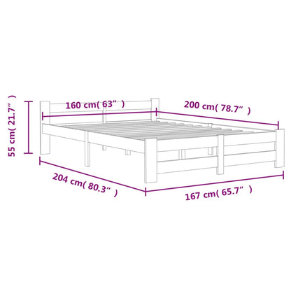 Giroletto senza Materasso Bianco 160x200 cm in Legno di Pino | homemem39