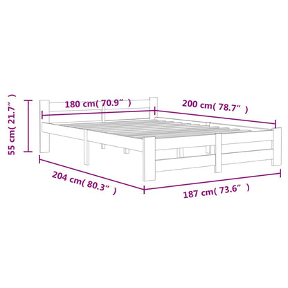 Giroletto senza Materasso Bianco 180x200 cm in Legno di Pino | homemem39