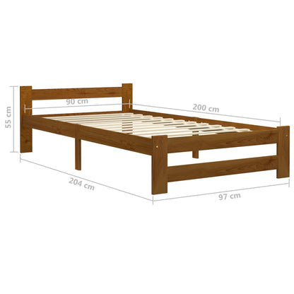 Giroletto senza Materasso Ambrato Legno Massello Pino 90x200 cm | homemem39