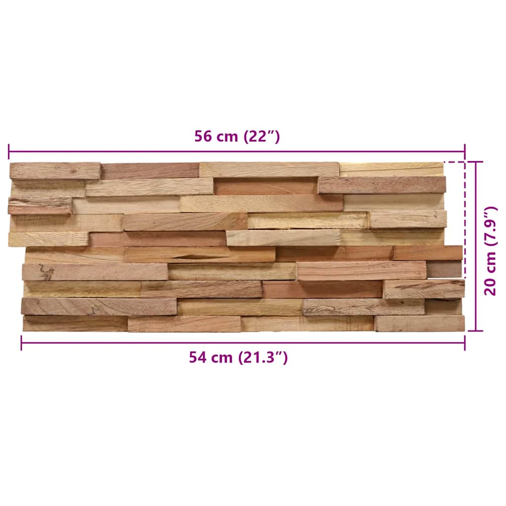 Pannelli per Pareti 10 pz 1,08 m² in Legno Massello di Teak | homemem39