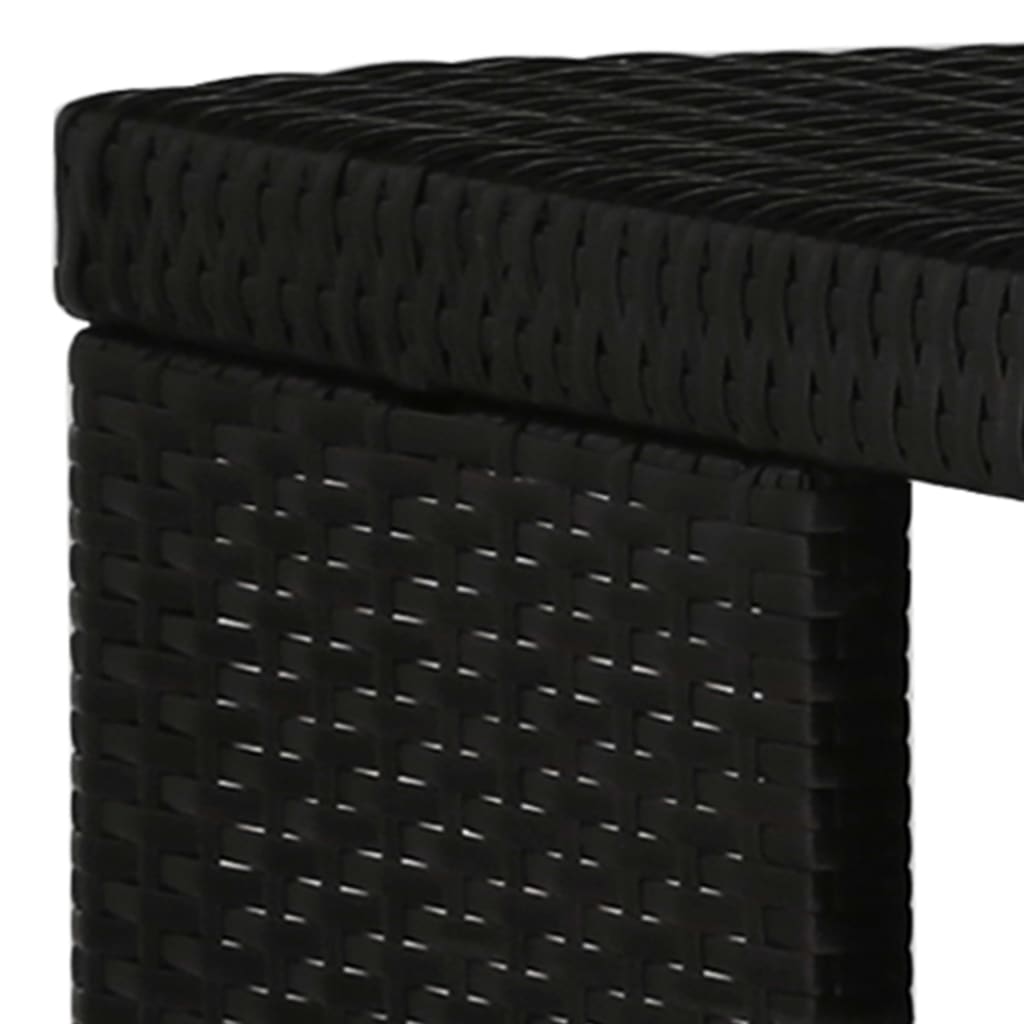 5 pc Garden Bar Set with Black Polyrattan Cushions