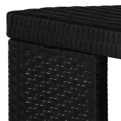 5 pc Garden Bar Set with Black Polyrattan Cushions