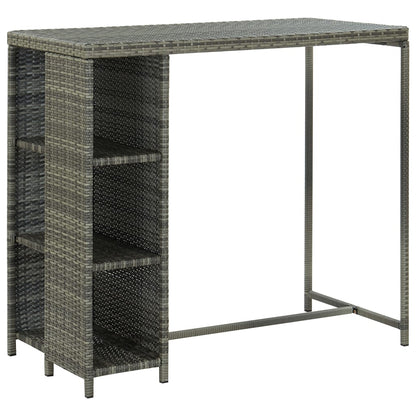 5 pc Garden Bar Set with Gray Polyrattan Cushions