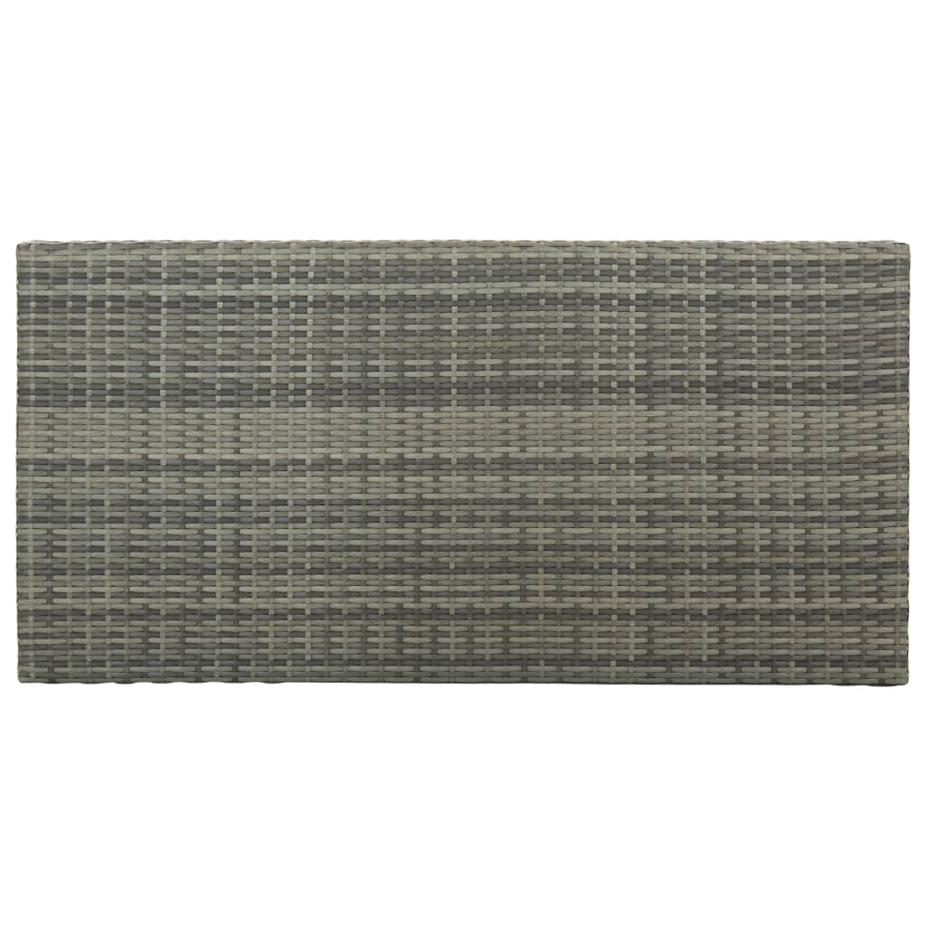 5 pc Garden Bar Set with Gray Polyrattan Cushions