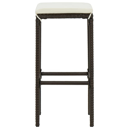 Set da Bar da Giardino 4 pz con Cuscini in Polyrattan Marrone | homemem39