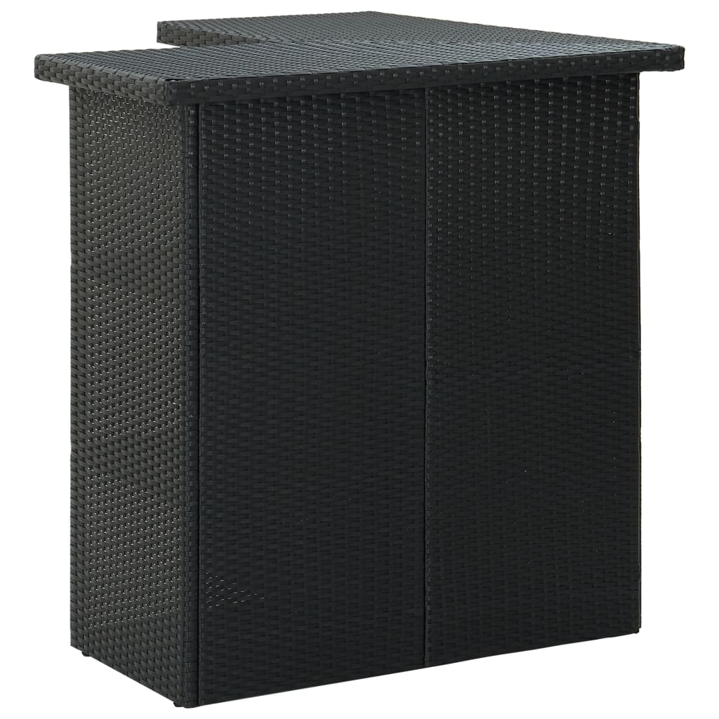Set da Bar da Giardino 4 pz con Cuscini in Polyrattan Nero | homemem39
