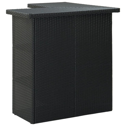 Set da Bar da Giardino 4 pz con Cuscini in Polyrattan Nero | homemem39