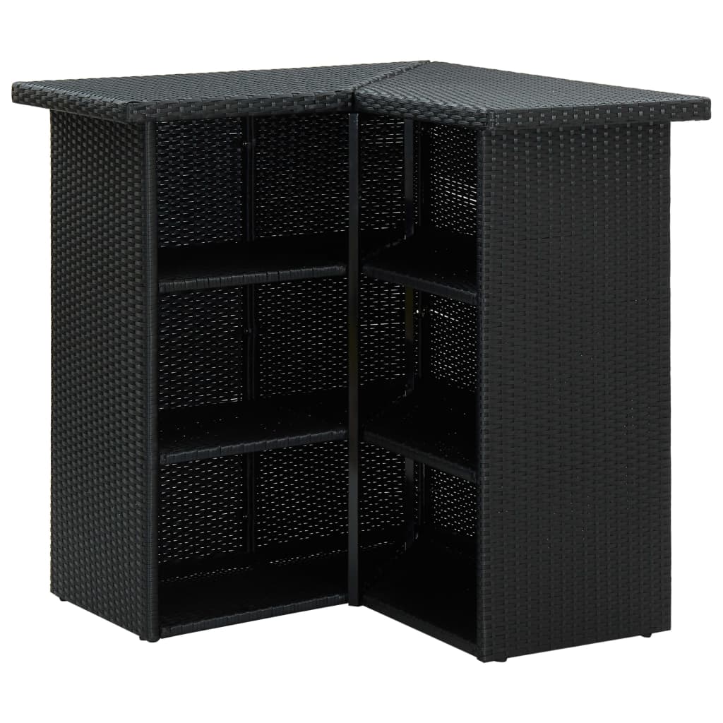 Set Bar da Giardino 8 pz con Cuscini in Polyrattan Nero | homemem39