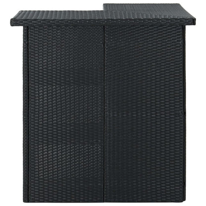 Set Bar da Giardino 8 pz con Cuscini in Polyrattan Nero | homemem39