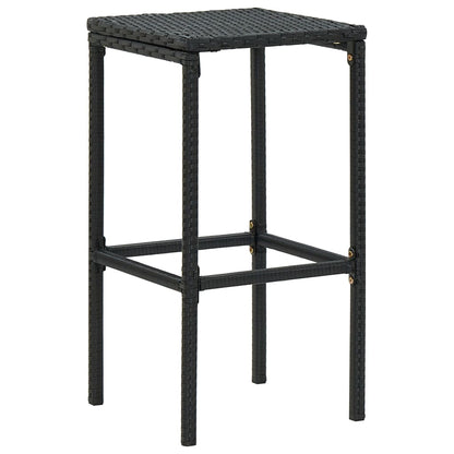 Set Bar da Giardino 8 pz con Cuscini in Polyrattan Nero | homemem39