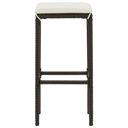 Set da Bar da Giardino 16 pz con Cuscini in Polyrattan Marrone | homemem39