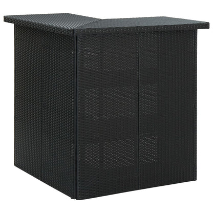 Set Bar da Giardino 16 pz con Cuscini in Polyrattan Nero | homemem39