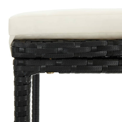 Set Bar da Giardino 16 pz con Cuscini in Polyrattan Nero | homemem39