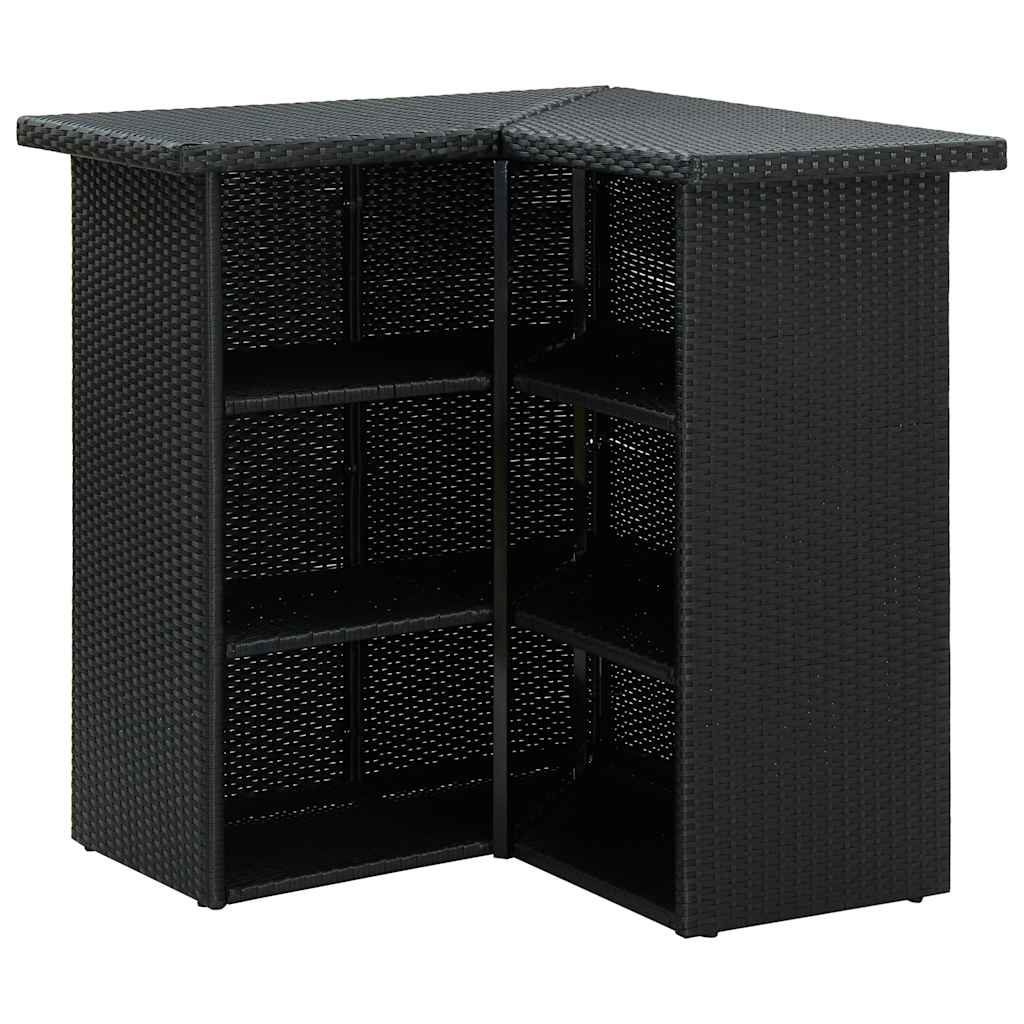 Set Bar da Giardino 16 pz con Cuscini in Polyrattan Nero | homemem39