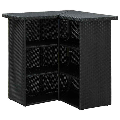 Set Bar da Giardino 16 pz con Cuscini in Polyrattan Nero | homemem39