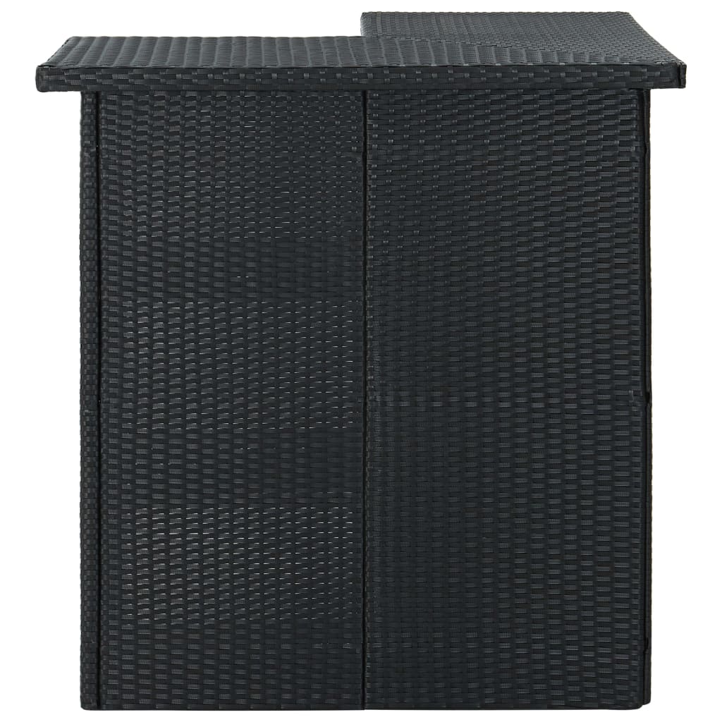 Set Bar da Giardino 16 pz con Cuscini in Polyrattan Nero | homemem39