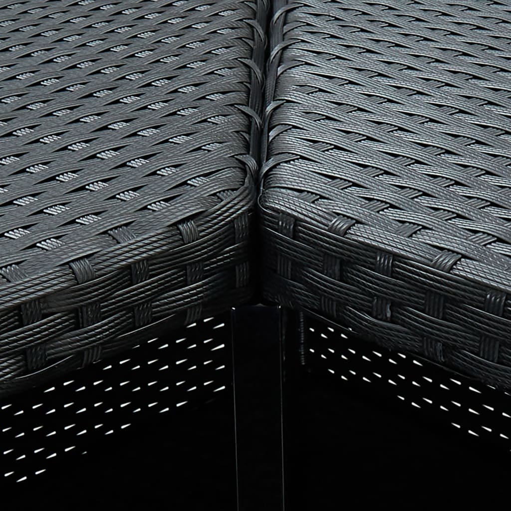 Set Bar da Giardino 16 pz con Cuscini in Polyrattan Nero | homemem39