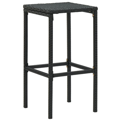 Set Bar da Giardino 16 pz con Cuscini in Polyrattan Nero | homemem39