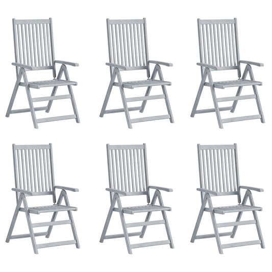 Sedie da Giardino Reclinabili 6 pz con Cuscini Massello Acacia | homemem39