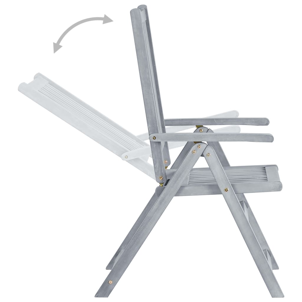 Sedie da Giardino Reclinabili 6 pz con Cuscini Massello Acacia | homemem39